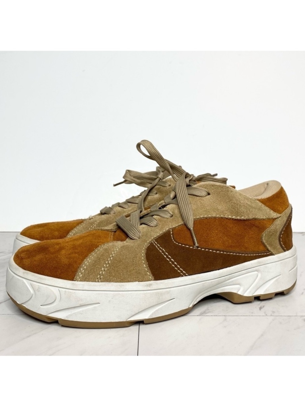 Jeffrey Campbell Limit Platform Brown Suede Sneaker 9 1/2